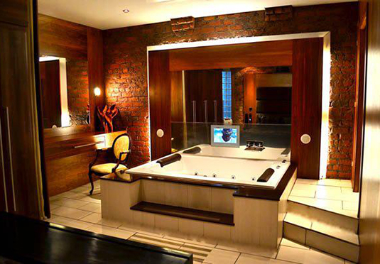 signature living room with jacuzzi